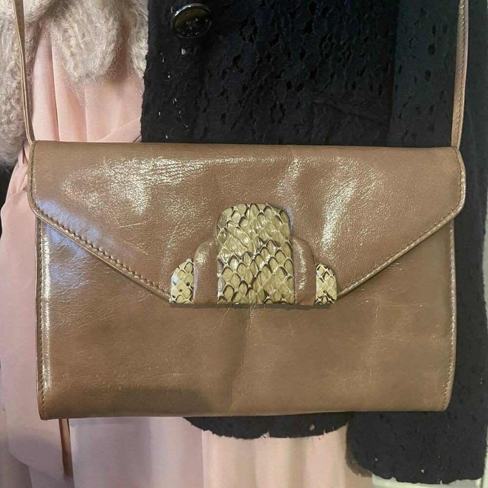 Vintage Pierre Cardin leather snakeskin shoulder bag